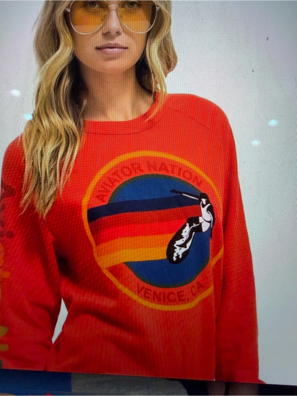 Aviator Nation (sz M) VENICE SWEATSHIRT - RED